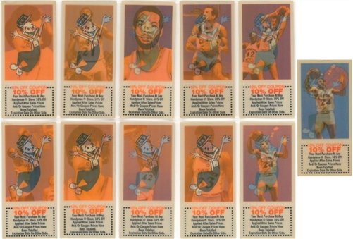 1978 San Diego Clippers "Handyman" Complete Set (10) Plus Gene Shue, Short Print Rarity 